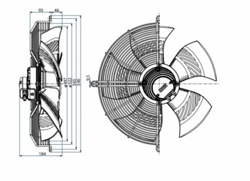 Ventilator axial de refulare Hidria R13R-5030T, Ø 500 mm